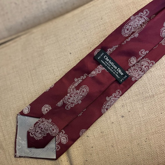 Christian Dior Paisley Print Mens Necktie 👔 - Picture 3 of 9